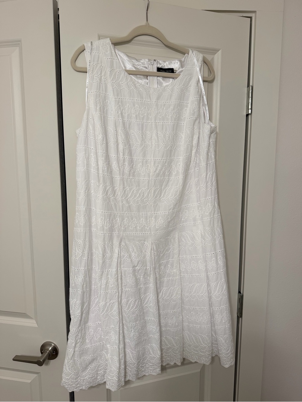 White Eyelet Sleeveless Mini Dress